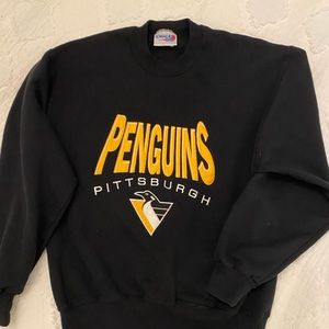 nhl penguins hockey black cuffed sweatshirt